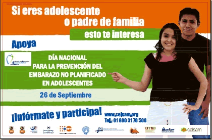 DIA NACIONAL PARA LA PREVENCIÓN DEL EMBARAZO NO PLANIFICADO EN ADOLESCENTES 